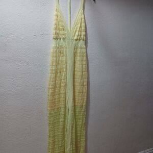 Victorias secret size L Elegant Yellow Lace Maxi Dress